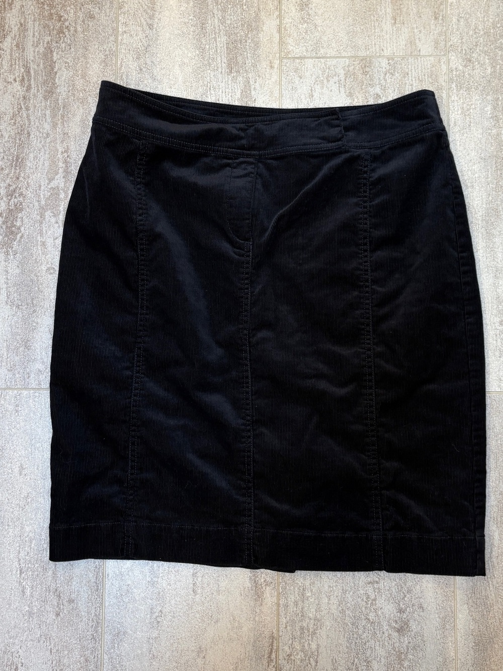 Eileen Fisher Black Midi Corduroy Skirt